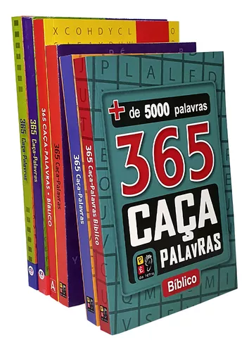 Kit 3 Livros, 365 Caça Palavras - Pé da Letra