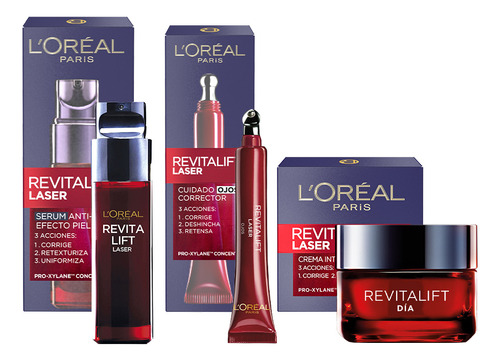 Kit L'oréal Paris Laser: Crema De Día,ojos,sérum Tipo de piel Normal