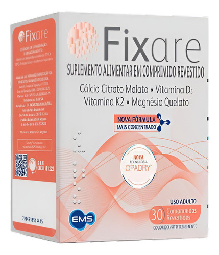 Ems Fixare Vitaminas 30 Comprimidos Sem Sabor