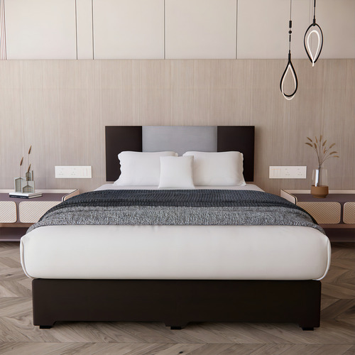 Cama clásica Cima Roma individual color gris fabricada en lino