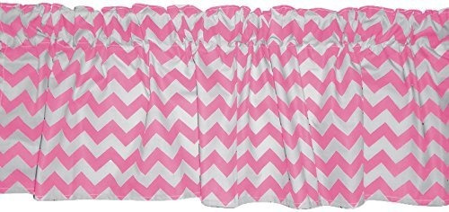 Baby Doll Bedding Chevron Dot Ventana Cenefa, Color Rosa