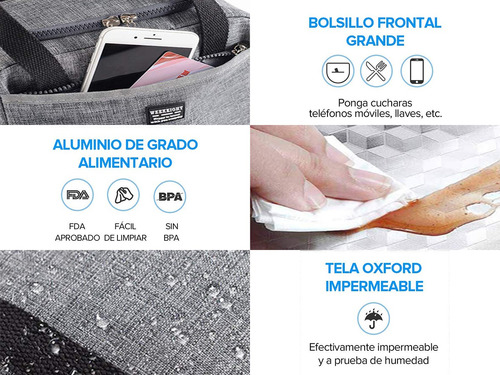 Imagen 5 de 6 de Bolsa De Almuerzo Portátil Con Aislamiento Térmico Bolsa De