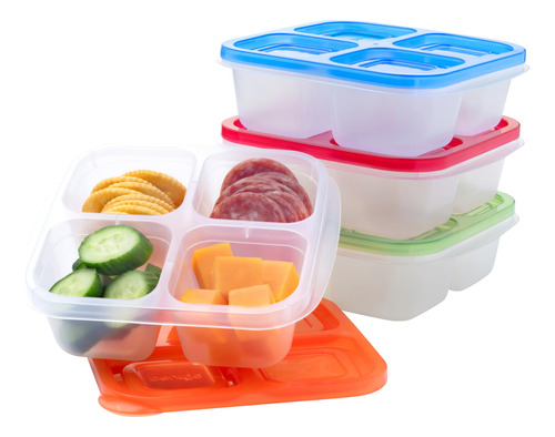 Contenedores For Refrigerios Con 4 Compartimentos: Juego De