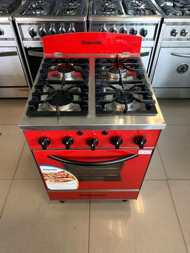 Cocina Industrial Depaolo Cristal Roja 4 Hornallas Ahora 18