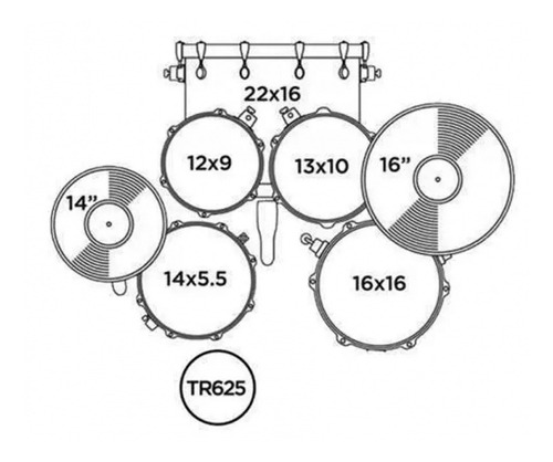 Imagen 2 de 3 de Bateria Mapex Prodigy Cuerpos + Fierros + Platos + Banqueta