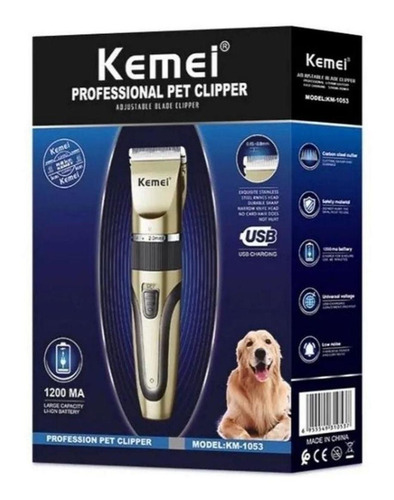 Maquina Tosa Higiênica Sem Fio Km-1053 Para Cães E Gatos