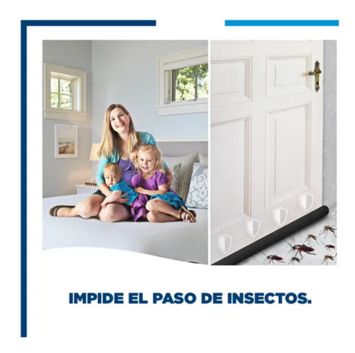 Zócalo Burlete Doble Para Puerta Negro Liso
