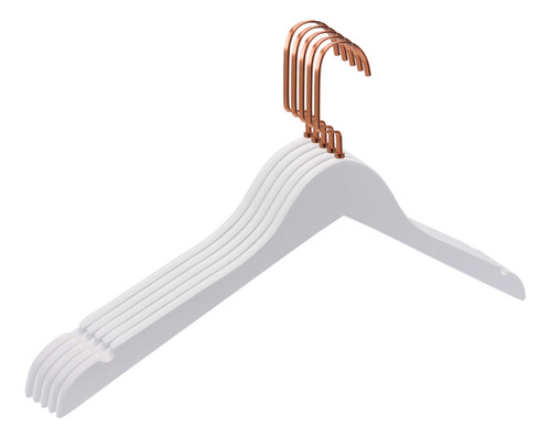 Cabides Expotopbras Cabide Madeira Branco Com Gancho Rose Kit De 10 Unidades Cor Branco