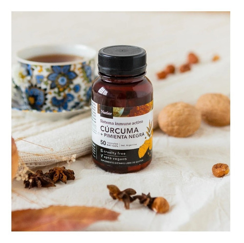 Cúrcuma + Pimienta negra antioxidantes natier x 50 cápsulas