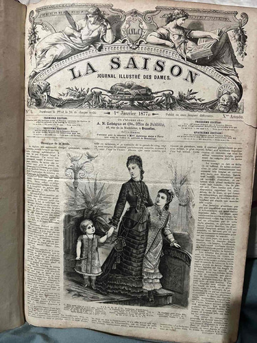 Revista Antigua De Moda Francesa, 24 Revistas Del Año 1877