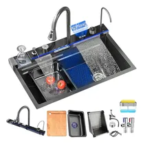 Comprar 80x45 Fregadero De Cocina De Acero Inoxidable Inteligente Tarja Fregadero Organizador De Cocinas Tarjas Negras