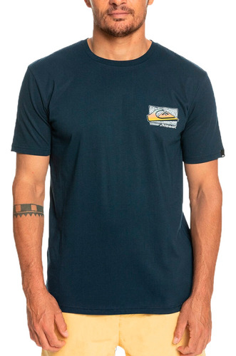 Remera Quiksilver Lifestyle Hombre Retro Face Azul Mar Cli