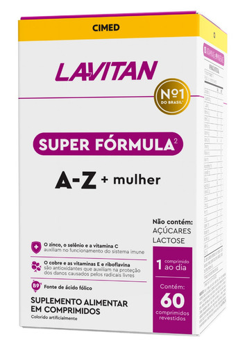 Lavitan Super Fórmula Multivitamínico Mulher 60 Comprimidos Cimed Sem sabor