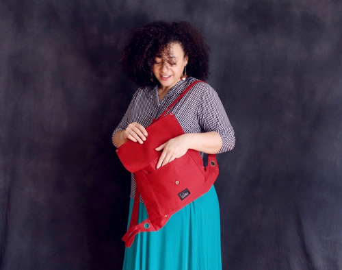 Mochila De Tiras (string) Em Sarja Vermelha - Folias