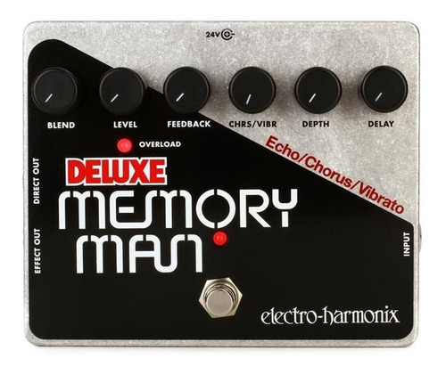Pedal Electro-harmonix Deluxe Memory Man Multiefectos Color Negro/Gris