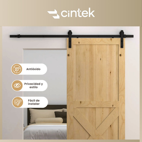 Kit Puerta Corrediza Granero Riel 1.60 Metros Cintek