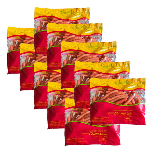 Botana Churritos Fritos Chile Piquin Set 10 Bolsas De 30 Gr