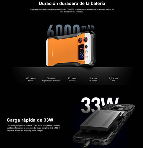 Doogee V20s - Resiste Golpes Agua, Amoled, Visión Nocturna