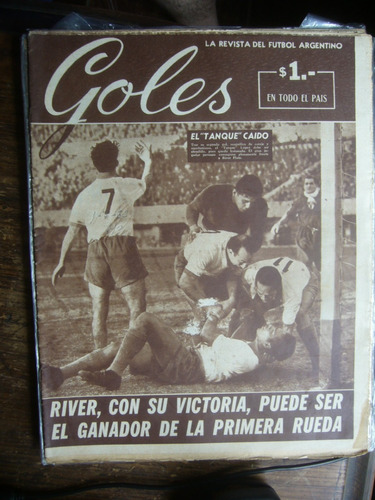 Huracán Lanús Chacarita Boca River / Revista Goles 212 /1952