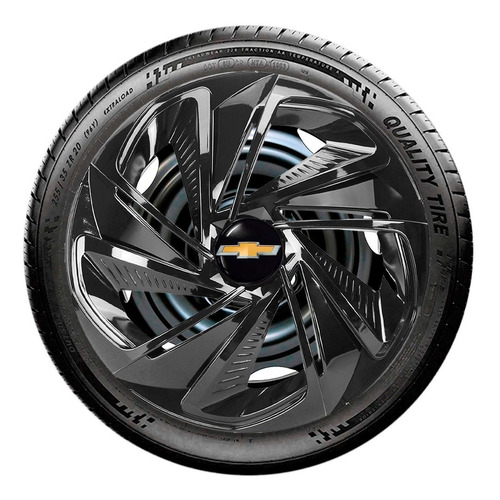 Jogo 4 Calotas Aro 13 Nitro Black Gm Celta Corsa Classic