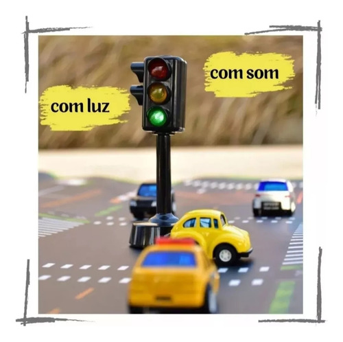 Kit Com 2 Semáforo Sinal De Trânsito Com Luz De Led E Som
