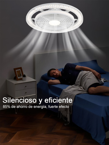 Lámpara Con Ventilador Techo 7 Aspas 150w Con Luz 3 Colores
