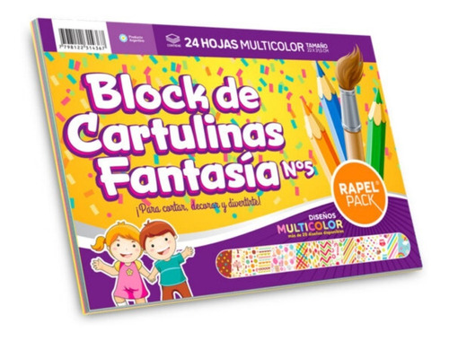 Block De Cartulinas Fantasia N° 5 X 24 Igneo 7104 Multicolor Color Surtidas