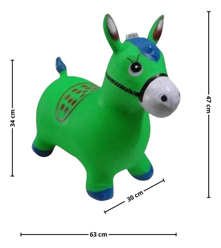 Cavalinho Upa Upa Verde Pula Pula Inflavel E Com Som