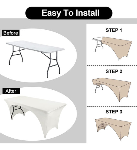 Mantel Elástico Para Mesa Ajustable Color Marfil