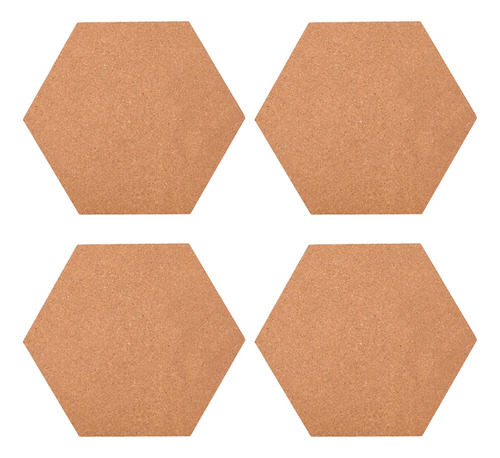 Láminas De Corcho Hexagonales Marrones, 4 Unidades, Autoadhe