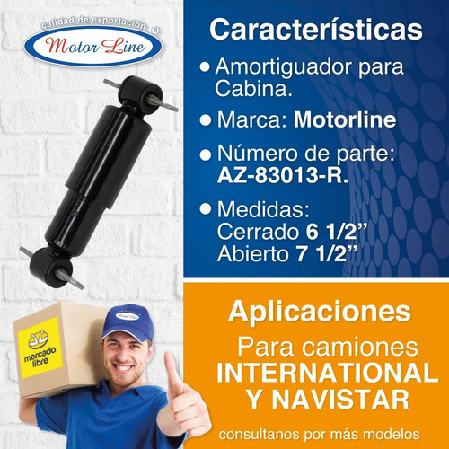 Imagen 2 de 10 de Amortiguador Para Cabina De International, Az-83013-r