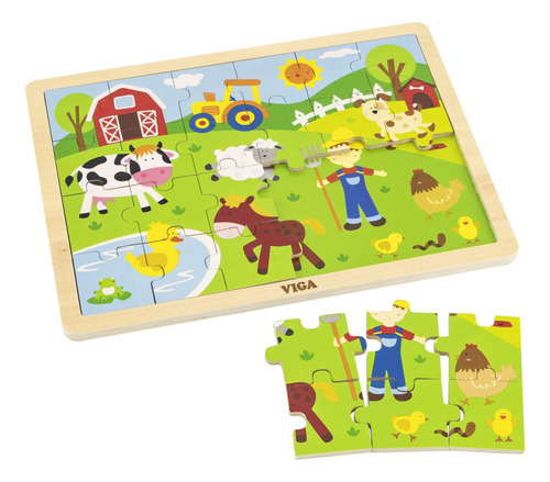 Puzzle Viga 24 Piezas Granja