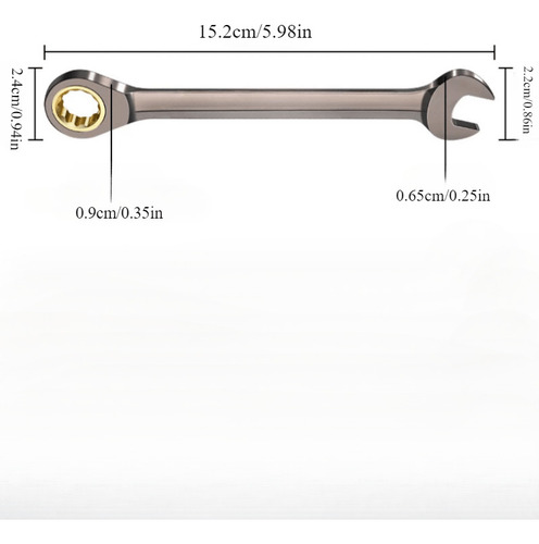 Chave Ajustável 10mm Dupla De Carbono Aço Com Manivela