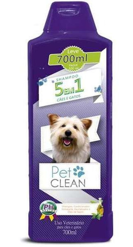 Shampoo 5 Em 1 Pet Clean Para Cães E Gatos 700ml