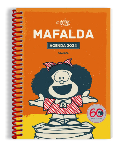 Mafalda Agenda Anillada 2024, Módulos Naranja - Quino
