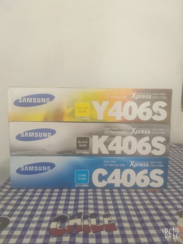  Samsung:clp-clx=clt-y406s,k406s, C406s; Yellow Black Cyan.