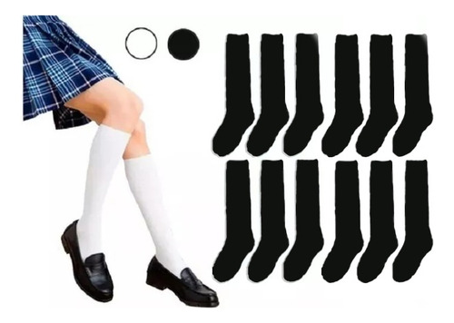 Calceta Escolar Lisa 6 Pares