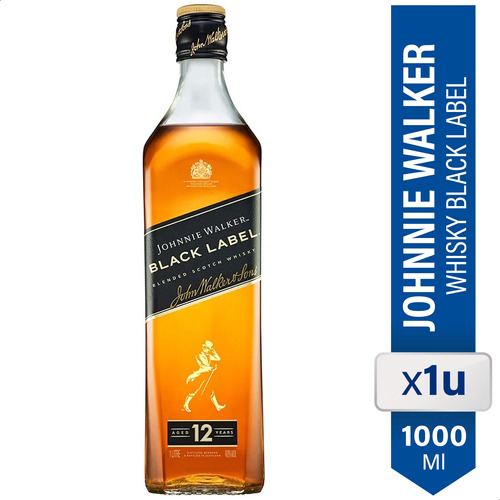 Whisky Johnny Walker Black Label 1 L Etiqueta Negra Premium