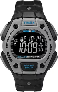 Reloj Hombre Timex Ironman Classic 41 Mm Wr 100m Tw2u30200 Color De La Correa Negro Color Del Bisel Gris Color Del Fondo Negro