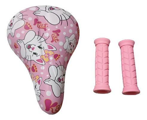 Kit Bike Banco Selim Manoplas Para Aro 20 Feminina Infantil 