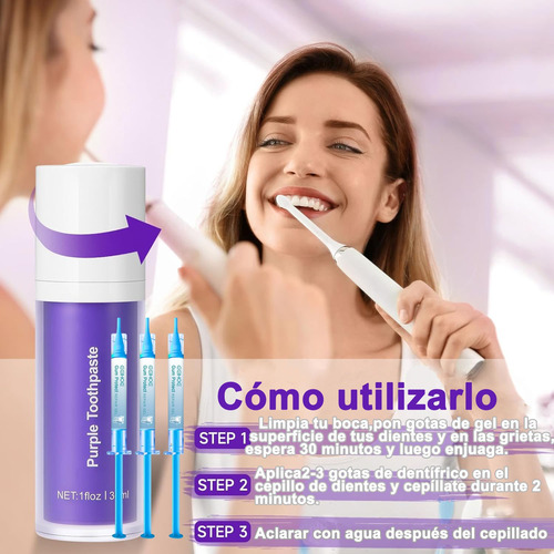 Pasta De Dientes Morada Para Blanqueadora De Dientes Con Gel