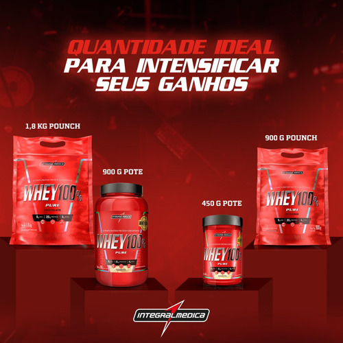 Whey 100% Pure Baunilha 450g Pote - Fórmula Enriquecida para Força, Definição e Resistência