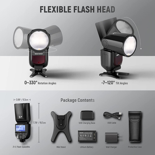 Neewer Z1-c Ttl Round Head Flash Speedlite For Canon Dslr Ca