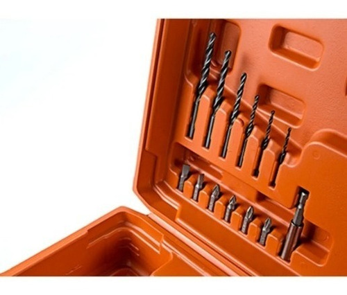 Imagen 9 de 9 de Taladro percutor atornillador inalámbrico de 10mm Daewoo DACD1800V 18V + accesorio con maletín de transporte 220V
