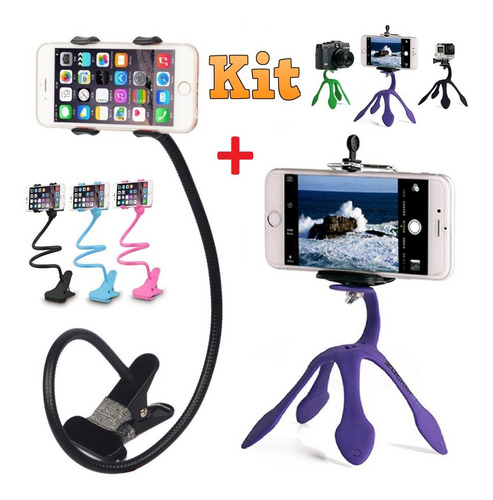 Imagem 8 de 8 de Kit Youtuber 15x1 Tripé 2,10m Lapela Microfone Mesa Celular
