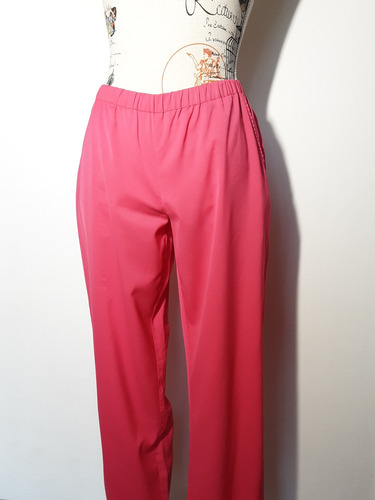 Imagen 10 de 10 de Pantalon Rosa Chicle Palazzo Corte Recto Y Bolsillos Talla S