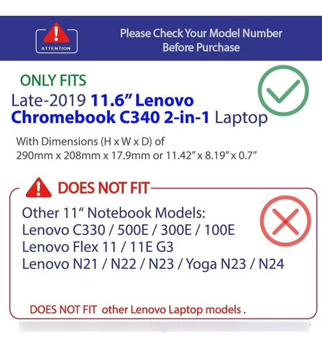Mcover Funda Rígida Para Laptop Lenovo C340 Series 2 En 1 Co