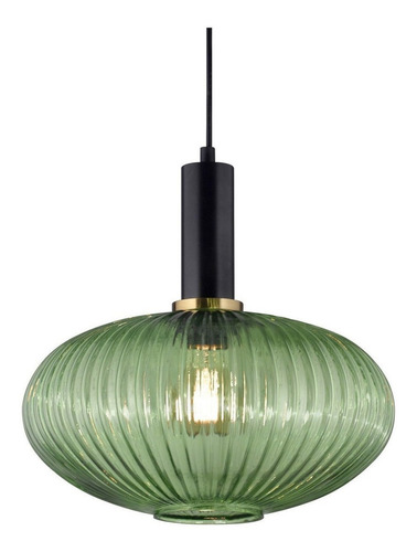 Lampara Colgante Led Deco Verde Moderno Vidrio Vintage