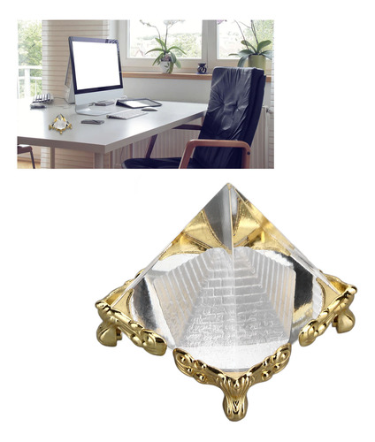 Pirámide Tallada En Cristal Para Meditación Con Prisma Piram
