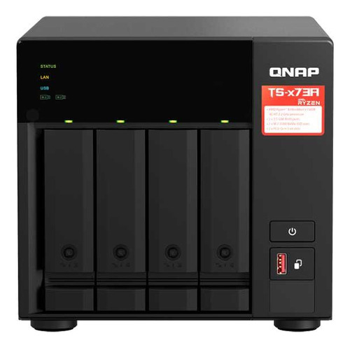 Storage Nas Qnap 4 Baias Amd Ryzen V1000 Ts-473a-8g-br